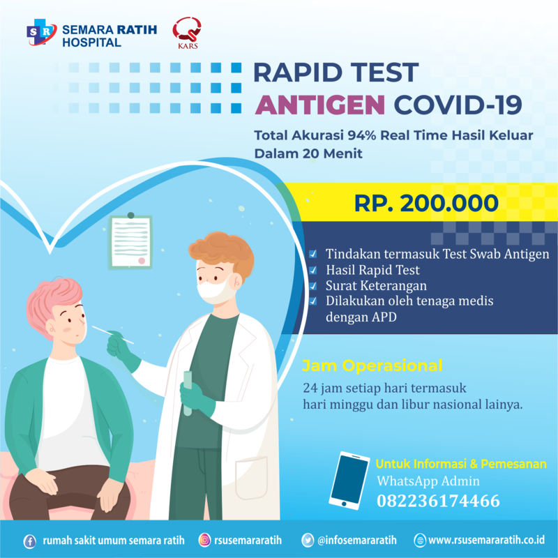 Pemeriksaan Rapid Test Antigen Covid-19 Di RSU. Semara Ratih